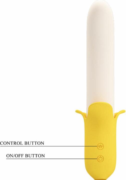 Actual product image Pretty Love Banana Geek Super Power 7 Vibration Settings Up&Down Silicone Black