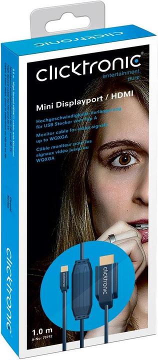 Actual product image clicktronic Mini DisplayPort — HDMI (Typ A) (1 m, DisplayPort, HDMI)
