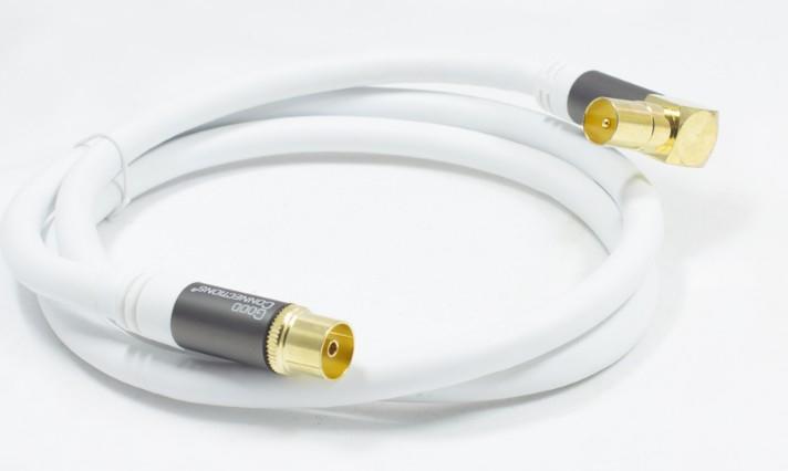 Actual product image Good Connections SAT antenna cable SmartFLEX, IEC/coax male angled to female, gold plated, quad shielded (Antenna cable)
