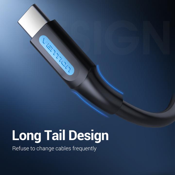 Produktbild Vention USB 2.0 A to USB-C 3A cable 1.5m COKBG black (1.50 m, USB 2.0, 60 W)