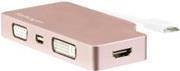 Produktbild StarTech USB-C Video Adapter Multiport - Rotgold - 4-in-1 USB-C auf VGA DVI HDMI oder mDP Display Adapter... (HDMI, DVI, VGA, Mini DP, 10.40 cm)