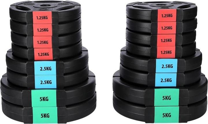Produktbild HMS Langhantel aus Verbundwerkstoff 40 KG SG40 (4 x 2.5 kg, 8 x 1.25 kg, 4 x 5 kg)