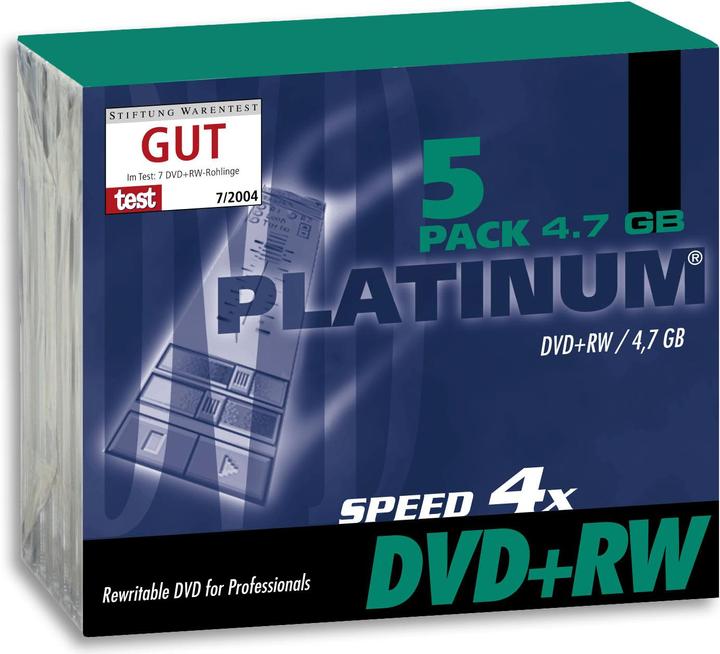 Image du produit Platinum DVD+RW 4.7GB, 5 Pcs. (5 x)