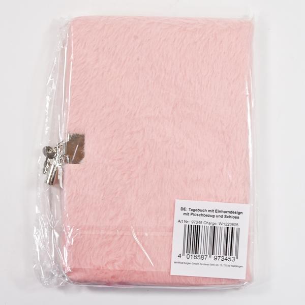 Produktbild Kögler Plüsch Tagebuch, Einhorn mit rosa Plüsch, zum abschliessen, 14,8x21,5x3 cm