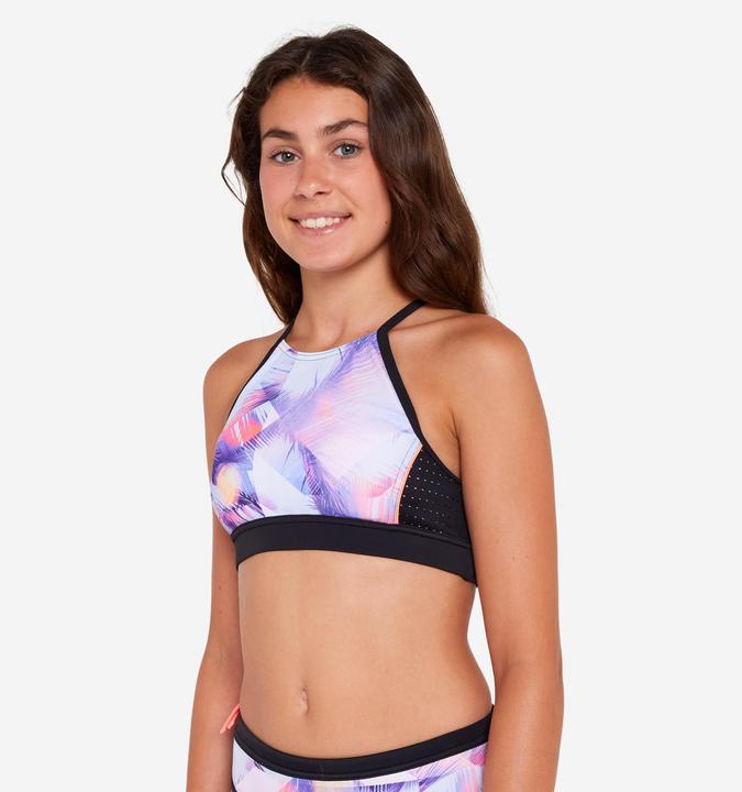Image du produit Olaian Haut de maillot de bain surf brassière fille - 900 Baha posy rose (10XL, 11XL, 12XL)