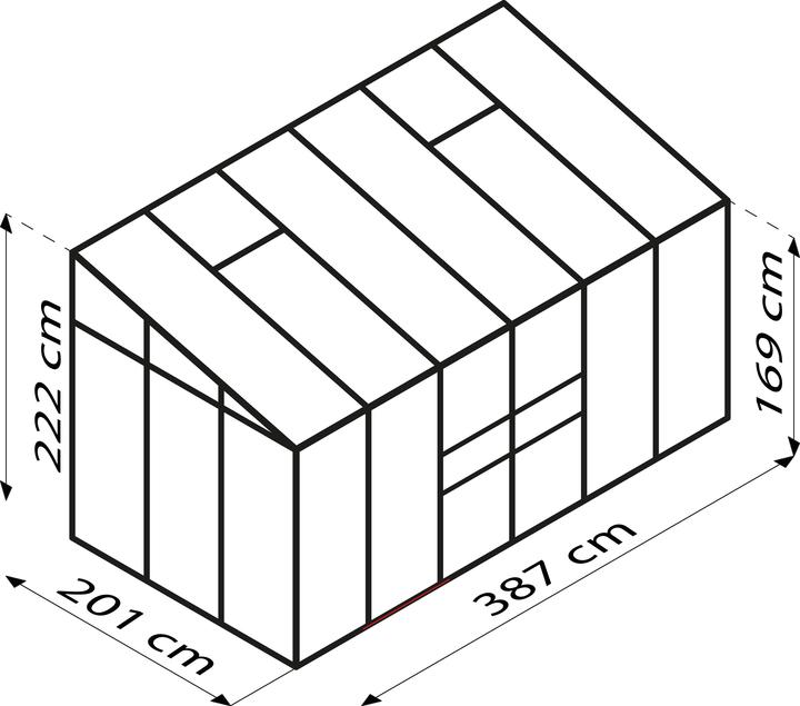 Produktbild Vitavia Anlehngewächshaus Ida 7800 Hohlkammerplatten 6 mm 201x387 cm Aluminium