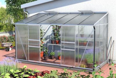 Produktbild Vitavia Anlehngewächshaus Ida 7800 Hohlkammerplatten 4 mm 201x387 cm Aluminium