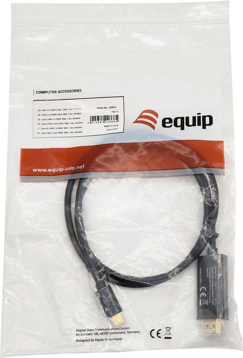 Produktbild equip HDMI – USB Typ-C (1 m, HDMI, USB Typ C)