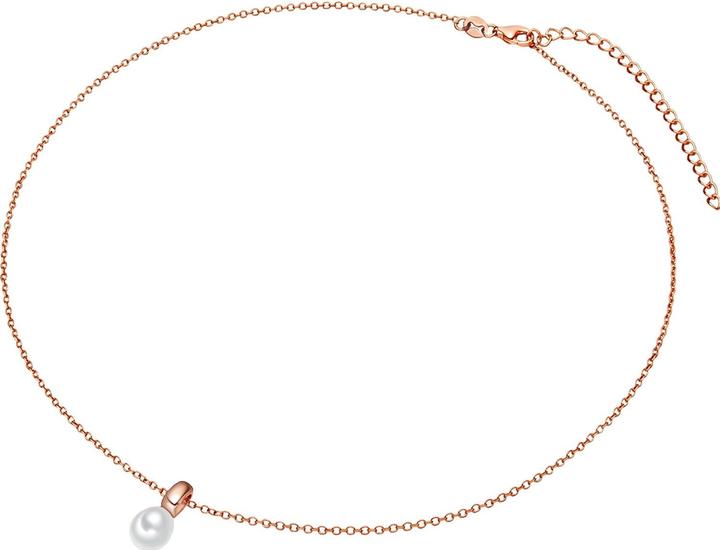 Produktbild Valero Pearls Damen Sterling Silber Süsswasser-Zuchtperle Rose Gold 42,0 cm Grundkette + 7,0 cm Verlängerung - (925er Silber, 42 - 49 cm)