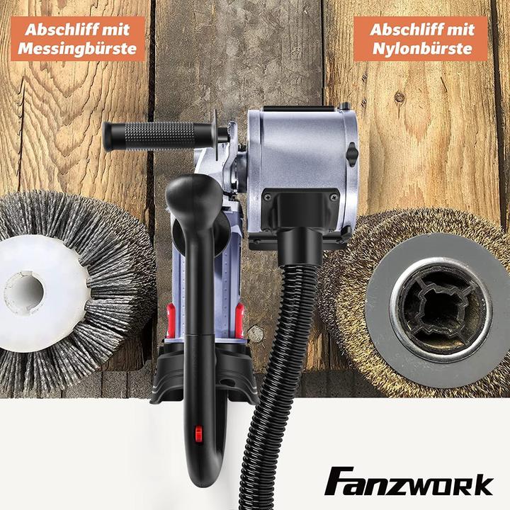 Produktbild Fanztool 1500 Watt Satiniermaschine Set mit Messing und Nylon Buerste (Bürstenschleifer, 1500 W)