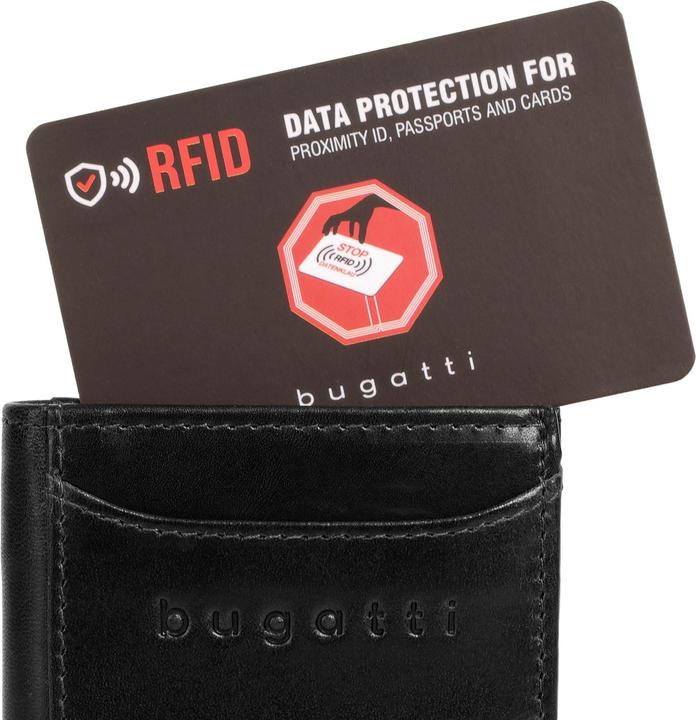 Actual product image Bugatti Secure Slim - RFID credit card holder with Viennese coin pocket Romano