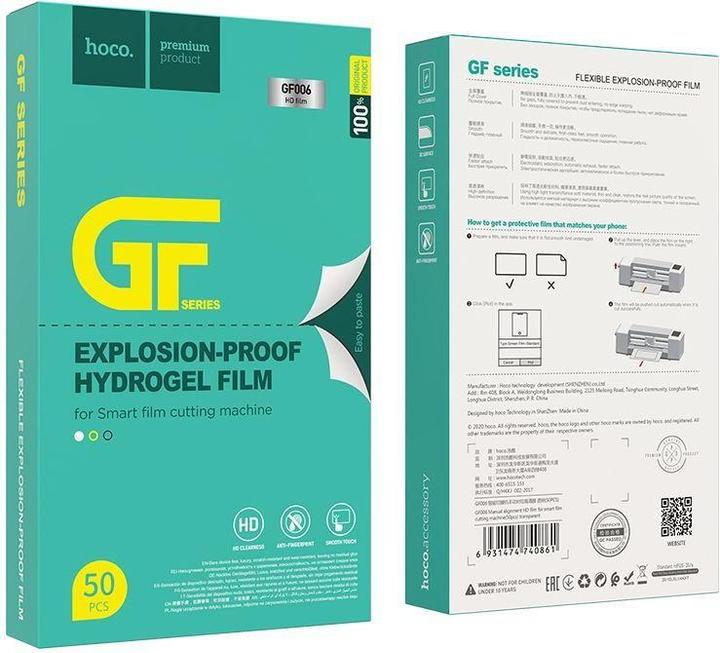 Actual product image Hoco G006 HD PHONE HYDROGEL CLEAR FILM 50 PCS (50 Piece, Universal)