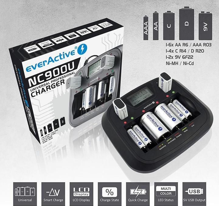 Actual product image Everactive NC-900U (1 pcs., C, D, AAA, AA, Chargers without battery)