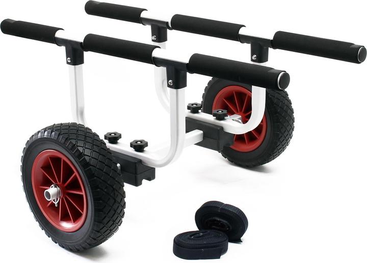 Produktbild Wiltec Alu Transportwagen 90kg PU-Rad Ø22cm Kajakwagen Kanu Kanuwagen Kajak Boot