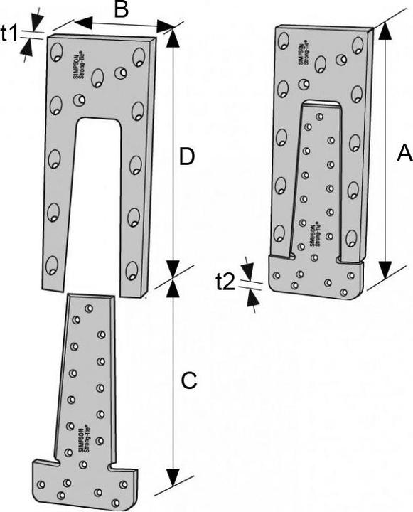 Actual product image Simpson Sst End grain connector (Connecting plates, 1 pcs.)