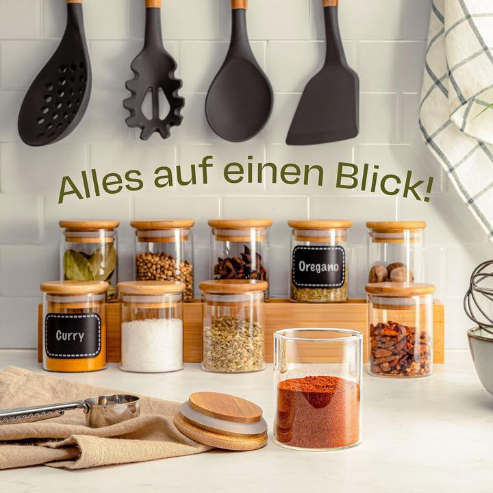 Actual product image Praknu 20er Gewürzgläser-Set, spülmaschinenfest und luftdicht (2.40 l)