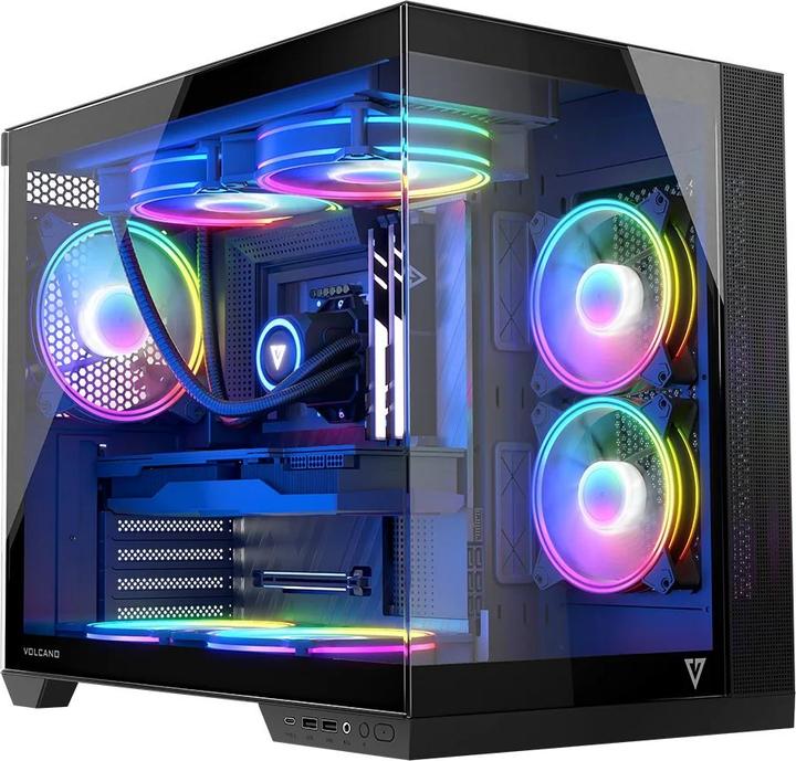 Actual product image Modecom Obudowa Volcano Panorama Apex ARGB 7F czarna (AT-PANORAMA-7F-ARGB-10-000000-0002) (ITX, ATX, mATX)