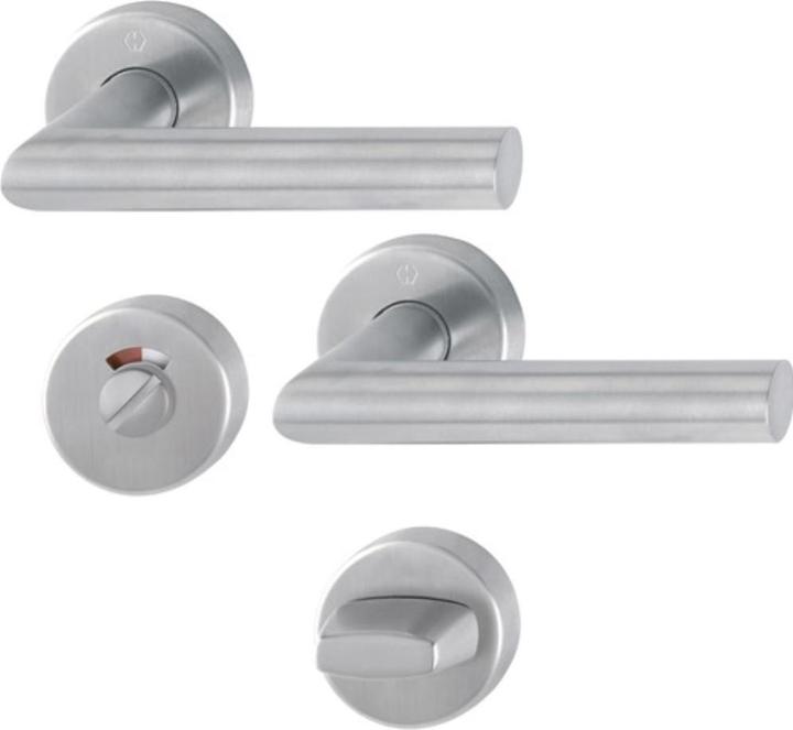Hoppe Rozetstel Amsterdam E1400/42H/42HKVS roestvrij staal F69 rond RWSK/OL DIN links / rechts D/D (Deurgreep)