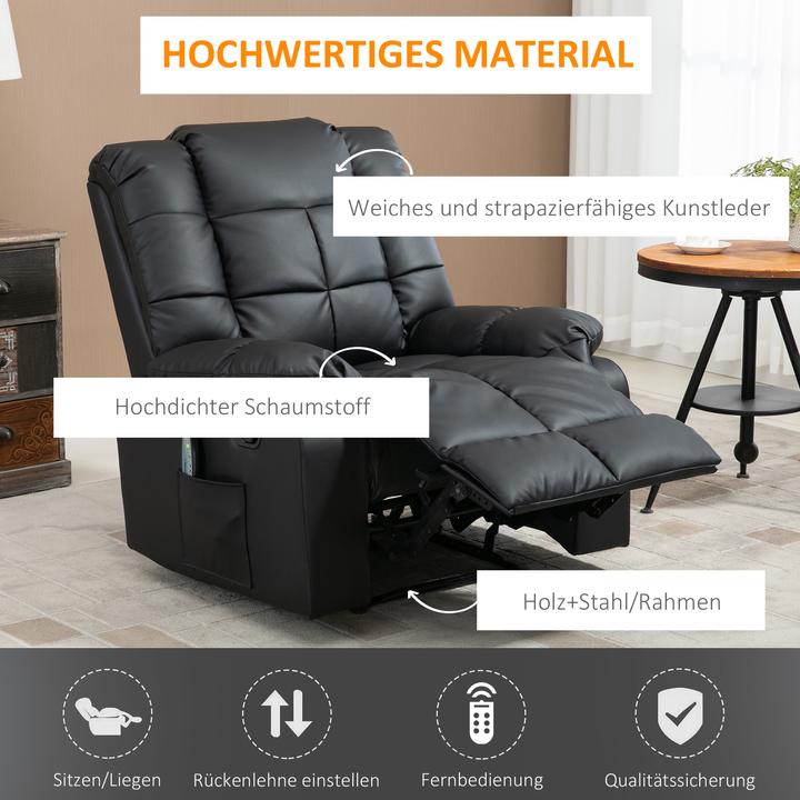 Produktbild Homcom Massagesessel mit Liegefunktion und Fernbedienung