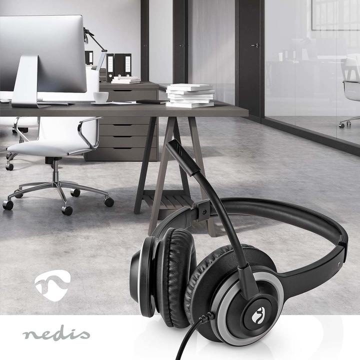 Produktbild Nedis PC Headset On-Ear, Stereo - Black (Kabelgebunden, USB-A)