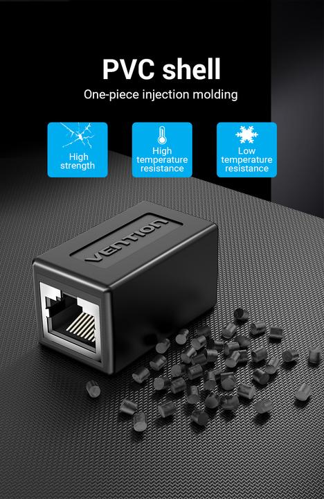 Productafbeelding Vention Keystone Jack Cat.6 FTP Aansluiting IPVB0 Zwart (Keystone module)