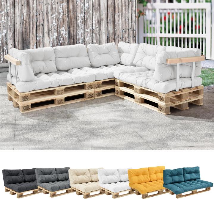 Produktbild En.Casa Rückenkissen für Palettenmöbel Comfy 40x60x12 cm Weiss (10 cm)