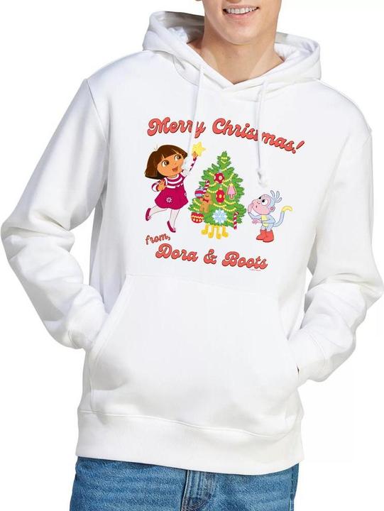 Immagine prodotto Dora The Explorer Happy Holidays Felpa con Cappuccio Dora e Boots Uomo (M)