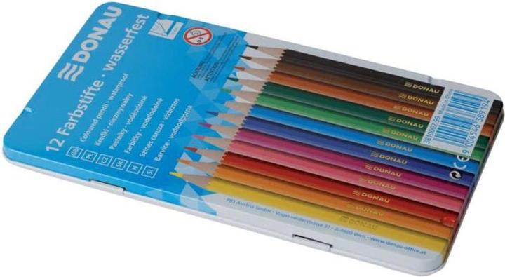 Actual product image Donau Coloured pencils tin case 12s multicoloured (Multicoloured, 12 x)
