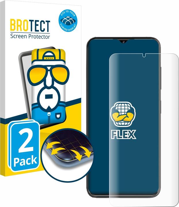 Produktbild BROTECT Fullscreen Schutzfolie Displayschutz Folie Klar Transparent (2 Stück, ZTE Blade V50)