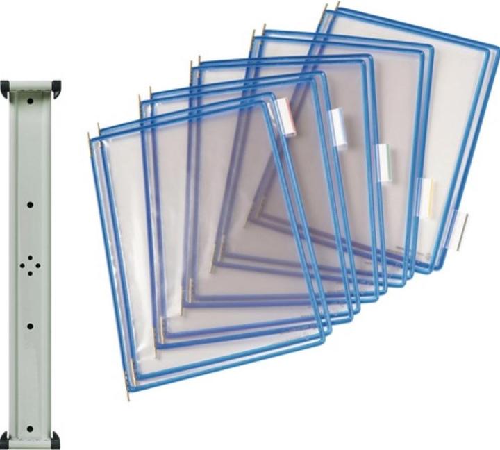 Immagine prodotto Tarifold Supporto da parete 10 pannelli espositivi blu con struttura in filo metallico, plastificato adatto