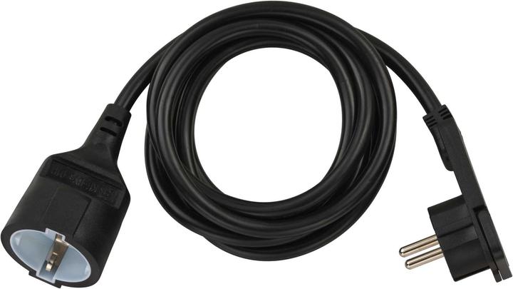 Image du produit Brennenstuhl Câble de rallonge court avec fiche plate coudée 2m H05VV-F3G1.5 noir (2 m, CEE 7/4)