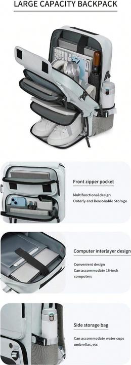 Produktbild Only-Bags.Store Wasserdicht 40.64 Cm Business Laptop Rucksack, Reise-Rucksack mit separater Schuhtasche, Outdoor