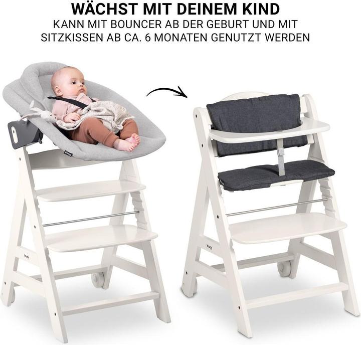 Actual product image Hauck Hochstühle Beta Plus White 5-tlg. Newborn Set - Hochstuhl (Highchair)