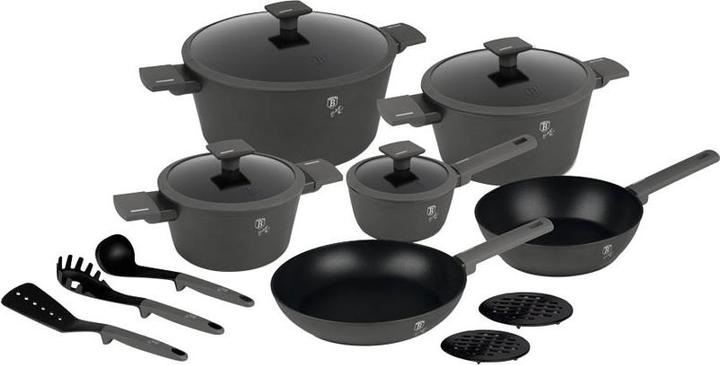 BerlingerHaus 15-teiliges Kochgeschirr-Set (28 cm, Pfannenset + Topfset, Aluminium)