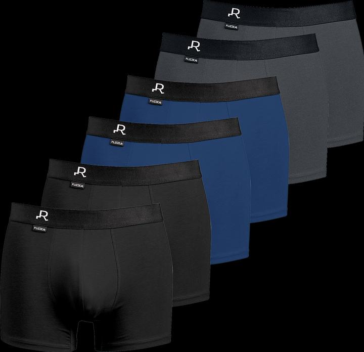 Image du produit Flizzer Pack de 6, Trunk Mix, Noir, Bleu, Bleu foncé (XL, paquet de 6)
