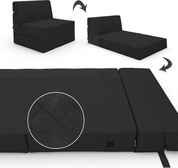 Produktbild VitaliSpa Sofa Lima, Schwarz, 100 cm mit Schlaffunktion