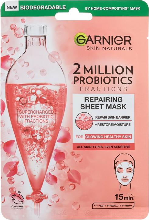 Garnier Skin Naturals Repairing Sheet Mask - Regenerating Textile Mask with Probiotic Fractions -