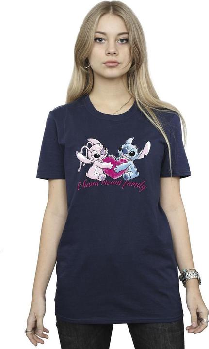 Immagine prodotto Disney Lilo And Stitch Ohana Heart With Angel Maglietta Ampia Donna (3XL)