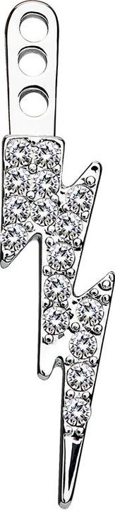Star Piercing Ohrring Ear Jacket silber mit Kristallblitz rechts