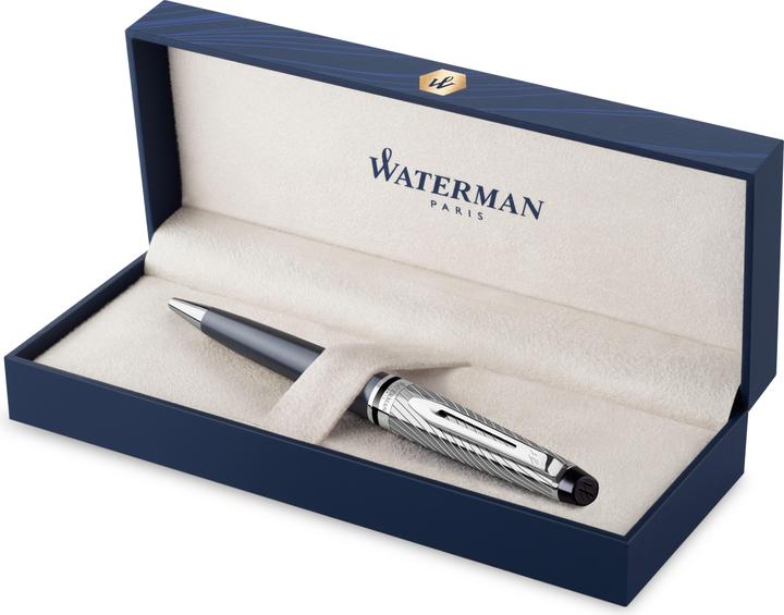 Actual product image Waterman Biros Expert DeLuxe Grey C.C. (M-blue) (Grey, Metallic, 1 x)