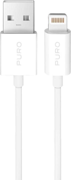 Produktbild Puro TPE 12W USB-A - Lightning Kabel 2m - Weiss (2 m, USB 3.0, 12 W)