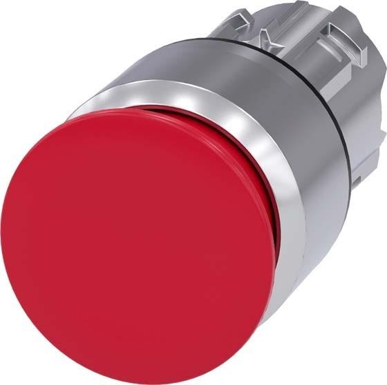 Actual product image Siemens SIRIUS ACT mushroom pushbutton front element metal, high gloss, red