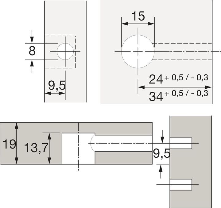 Image du produit Hettich Ferrement d'assemblage 15/19 a (Raccord de connexion, 1 pcs)