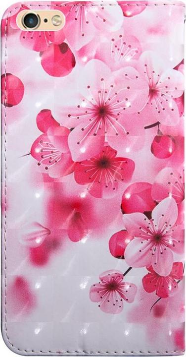 Produktbild Cover-Discount iPhone SE / 8 / 7- Etui Ledertasche Pink Flower Glitzer Effekt (Apple iPhone 7, Apple iPhone 8)