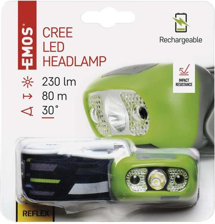 Produktbild Emos CREE LED aufladbare Stirnlampe P3534, 230 lm,Li-Pol 1200 mAh (230 lm)