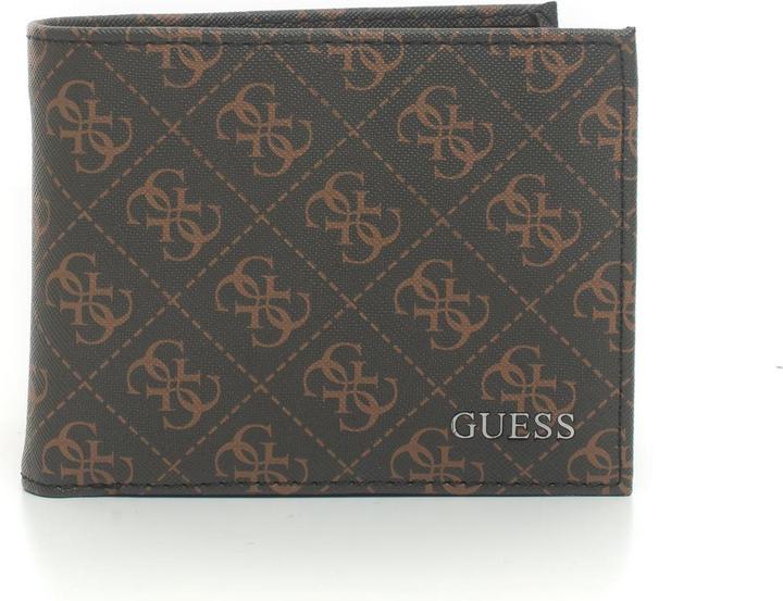 Actual product image Guess Vezzola, Textile Wallet, Billfold, w/sf w/cp, Brown Logo, For Men