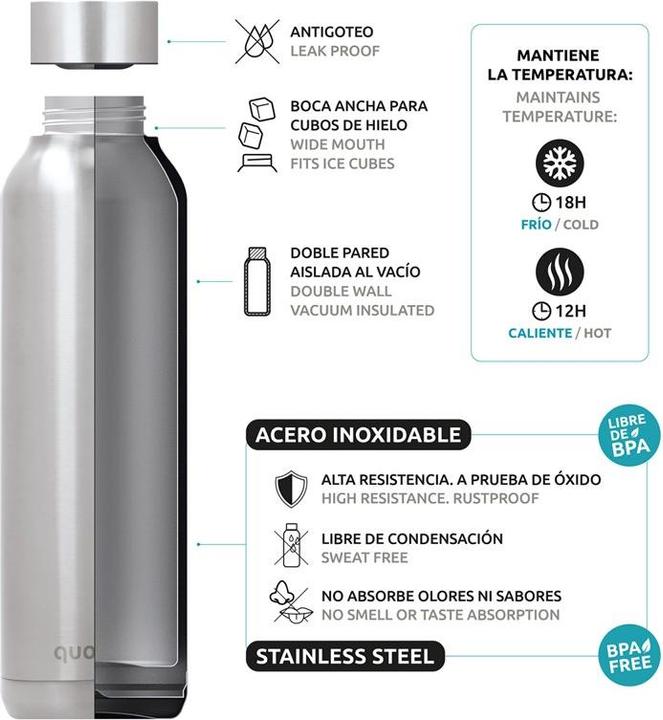 Produktbild Quokka Solid – šiluminis balionas iš nerūdijančio plieno 510 ml (Orchid Rožinė) (0.51 l)