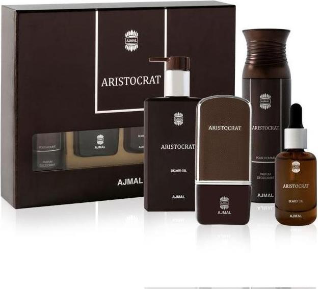 Immagine prodotto Ajmal Aristocrat Him - EDP 75 ml + deodorante 200 ml + olio per la barba 30 ml + 200 ml (Set profumo)