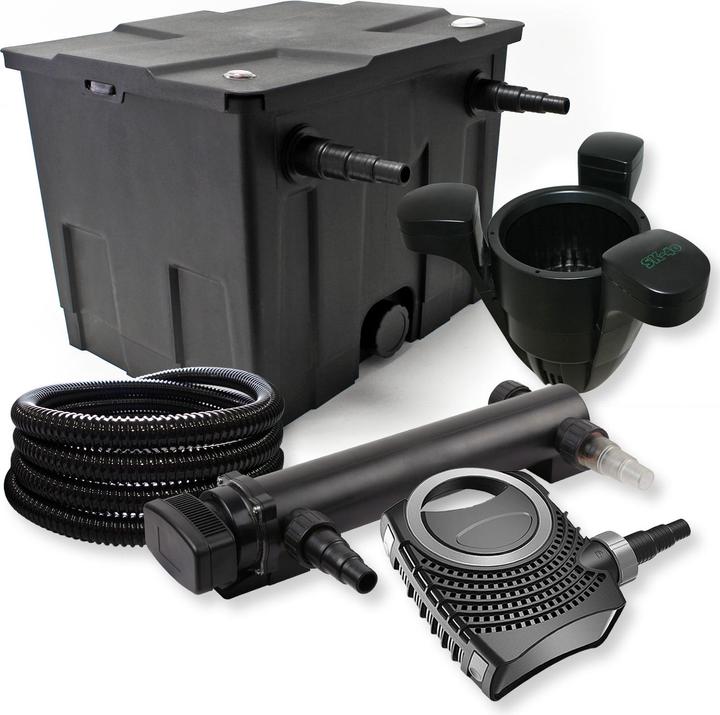 Produktbild SunSun Teichfilter Set 1 Kammer Filter 12000l UVC Klärer NEO10000 80W Pumpe Skimmer