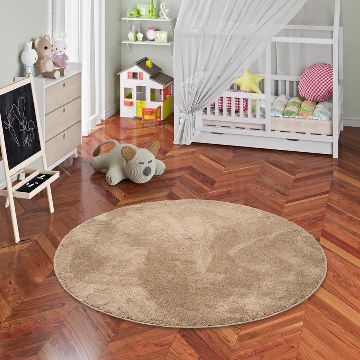 Actual product image Pergamon Super Soft Kinder Hochflor Teppich Silky Kids Rund (200 x 200 cm)